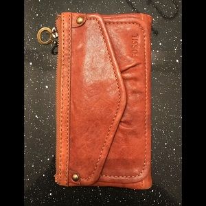 Fossil brown wallet.